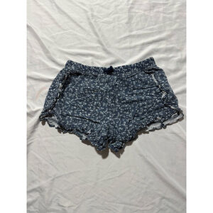 Girls Gap Kids Shorts XL Blue Floral Print Ruffle Hem
